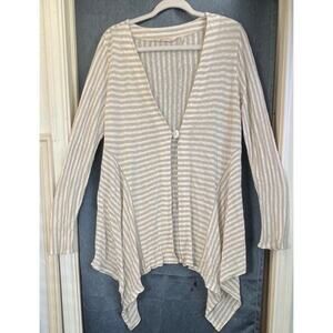 Soft Surrounding Womens M Beige Soft Brown Open Cardigan SingleButton100% Linen